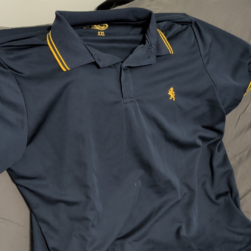 Classic Navy Polo with Yellow Trim